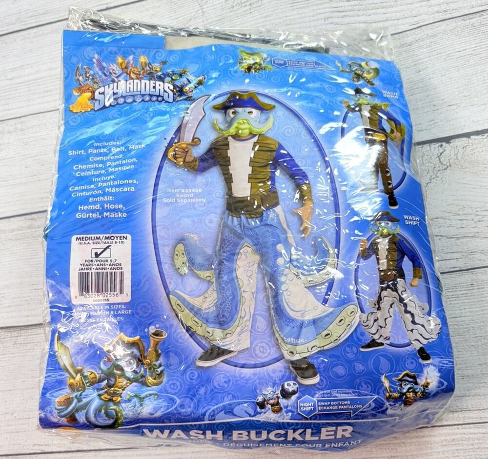 Skylanders Wash Buckler Halloween Costume Kids Octopus Boys MED 8-10 READ